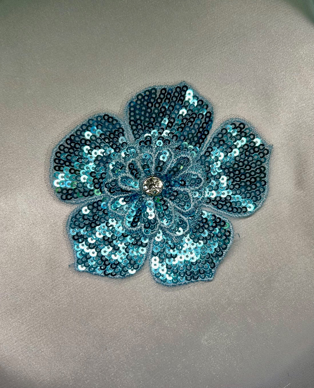 Aquamarine Sequin Flower