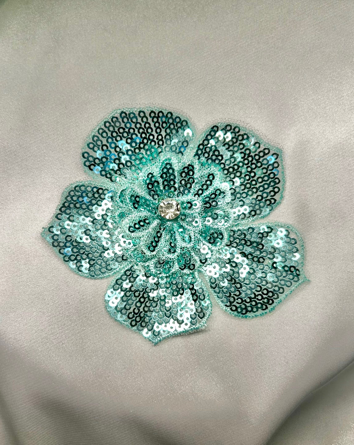 Seafoam Sequin Flower