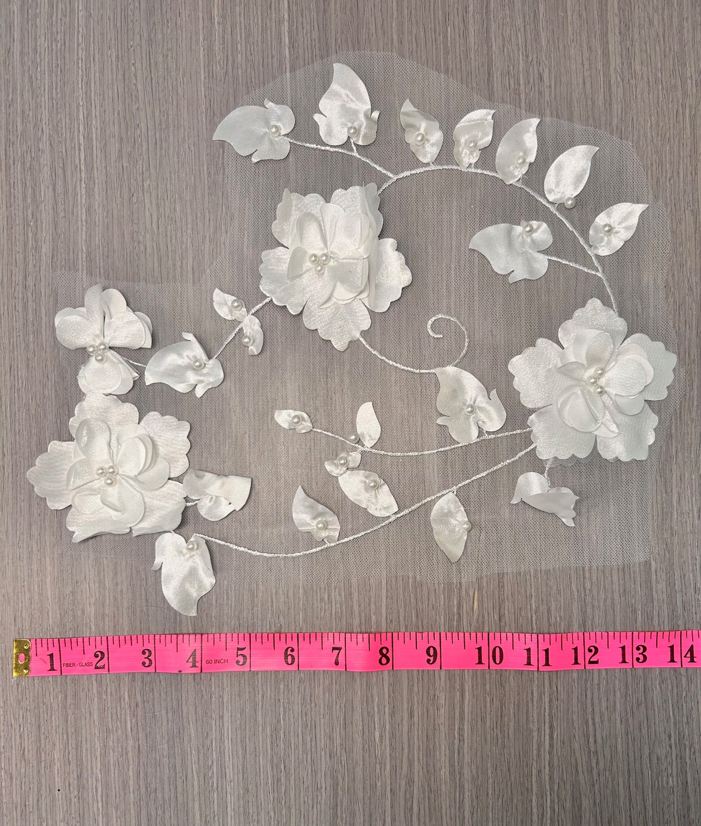 3D bridal applique large