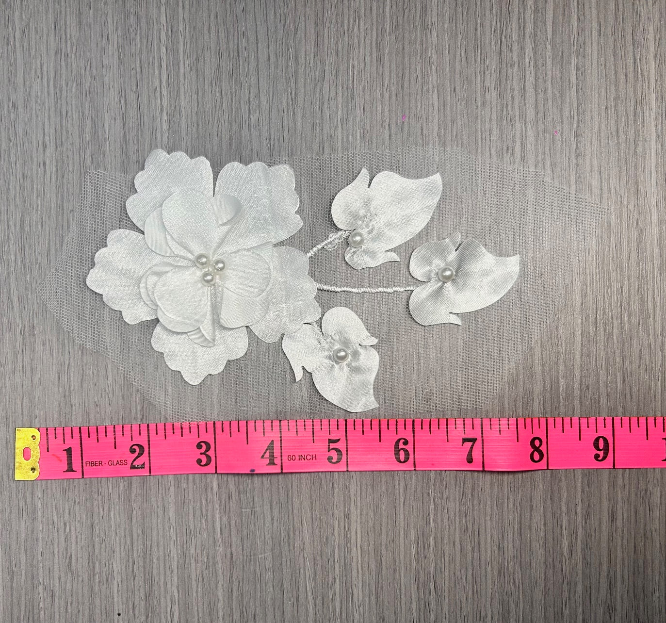 Satin 3D flower applique