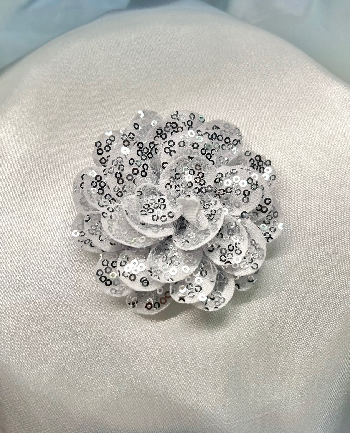 Silver Sequin Flower