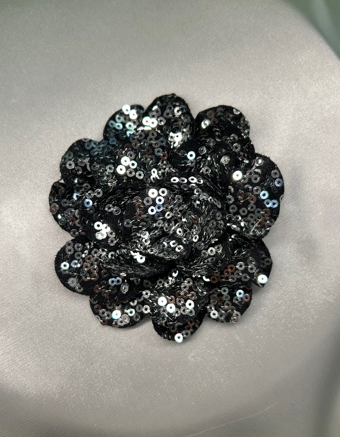Gunmetal Sequin Flower
