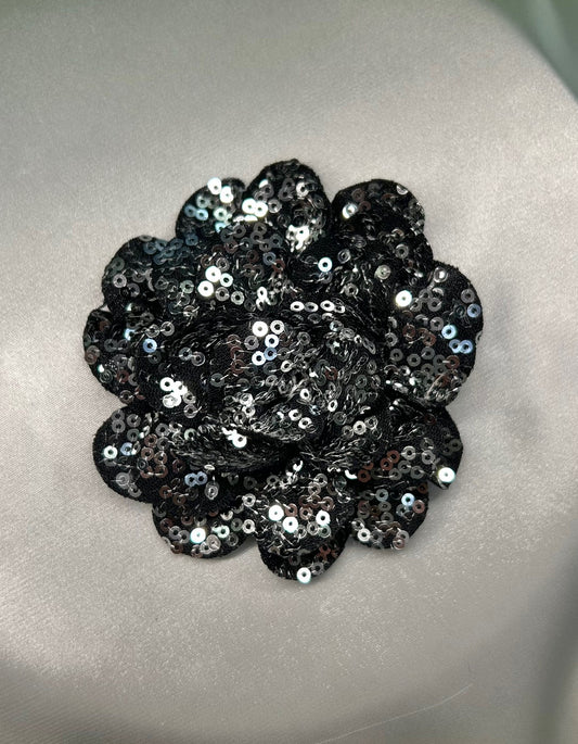 Gunmetal Sequin Flower