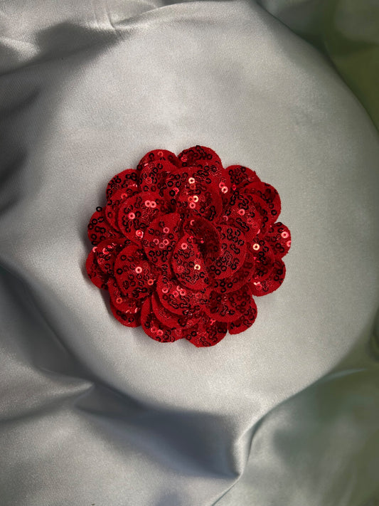 Full Red sequin Flower