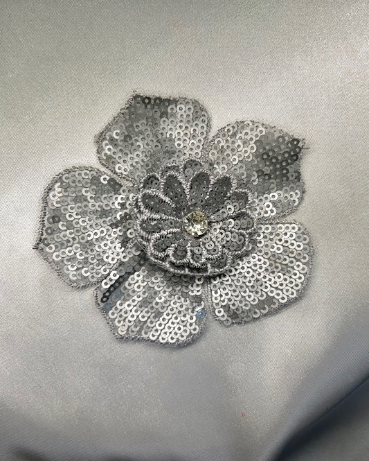 Solid Silver Sequin Flower
