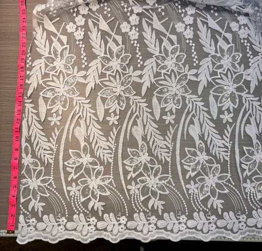 Large Floral Lace Tuille